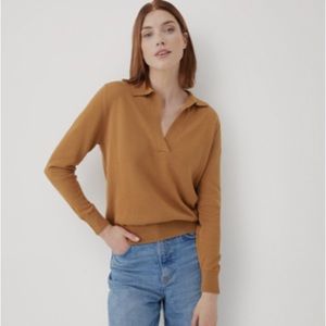 PACT Classic Polo Sweater Camel Size L